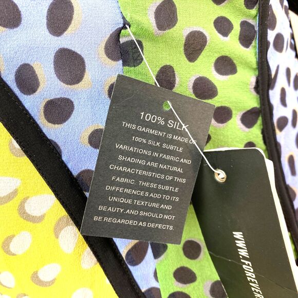 Forever 21 Collection Silk Camisole Top Small Multi Color Polka Dots Boho Whimsy - Picture 7 of 11